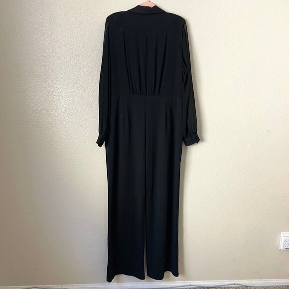 White House Black Market Jumpsuit Womens Size 16 Black Blazer Formal Preppy NEW - Picture 11 of 12